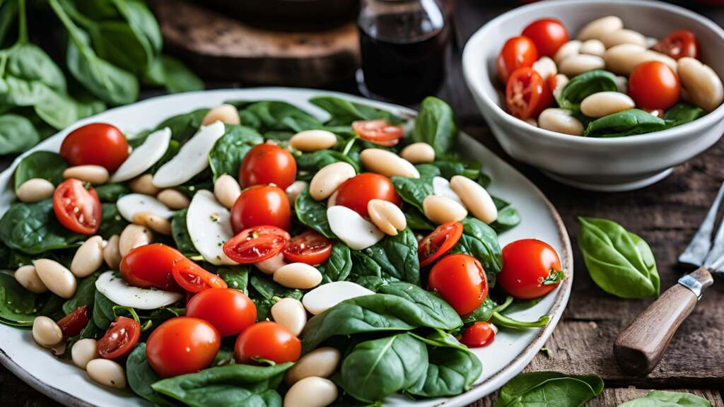 No Cook White Bean & Spinach Caprese Salad: A Quick, Healthy Twist on a Classic