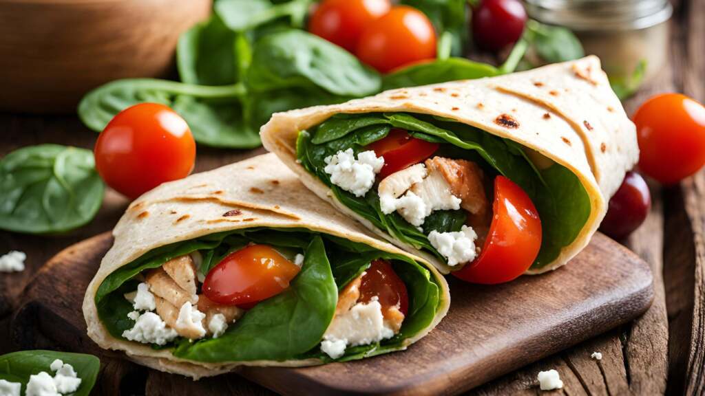 Chicken, Spinach & Feta WrapsA Healthy, Flavorful, and Quick Meal Idea!