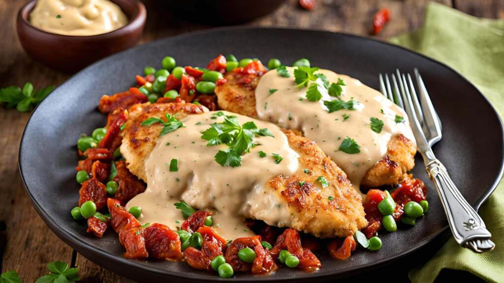 Chicken Cutlets with Sun Dried Tomato Cream Sauce
