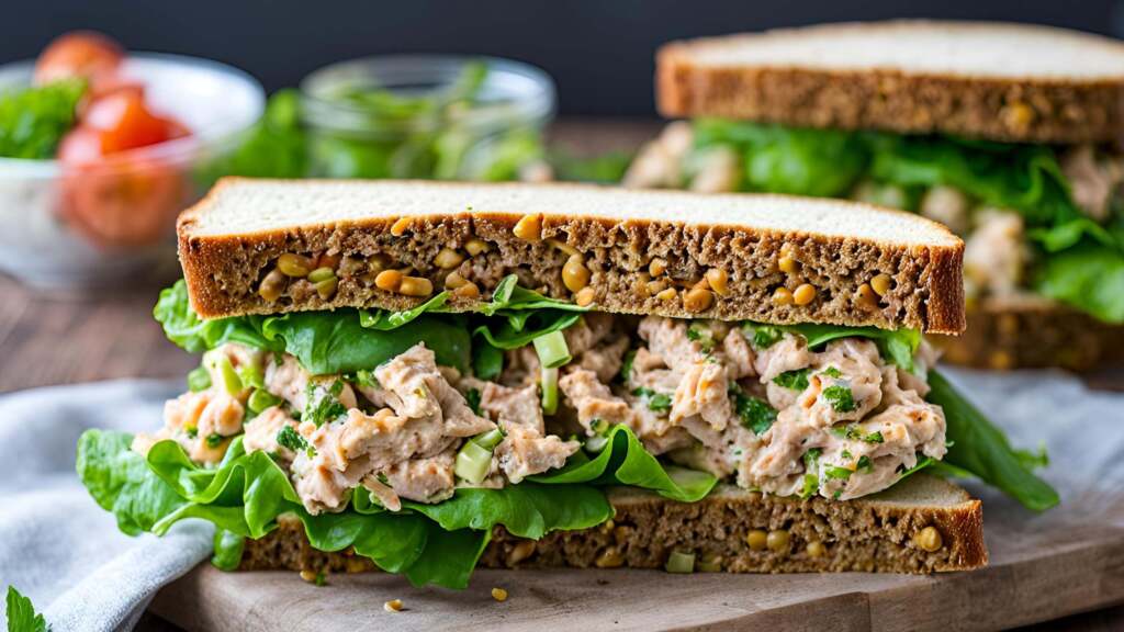 High Protein Tuna & Chickpea Salad Sandwich