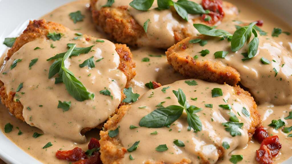 Chicken Cutlets with Sun Dried Tomato Cream Sauce