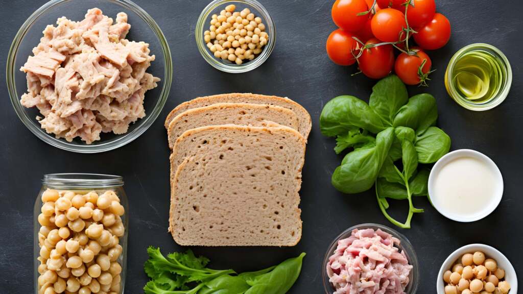 High Protein Tuna & Chickpea Salad Sandwich