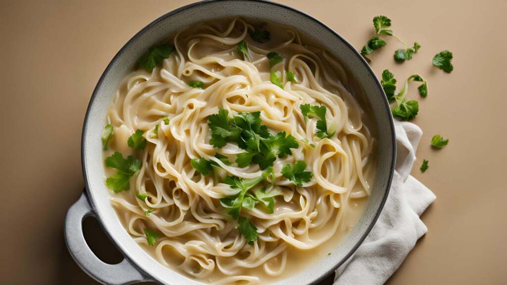 Creamy Chicken Noodle Soup with Rotisserie Chicken