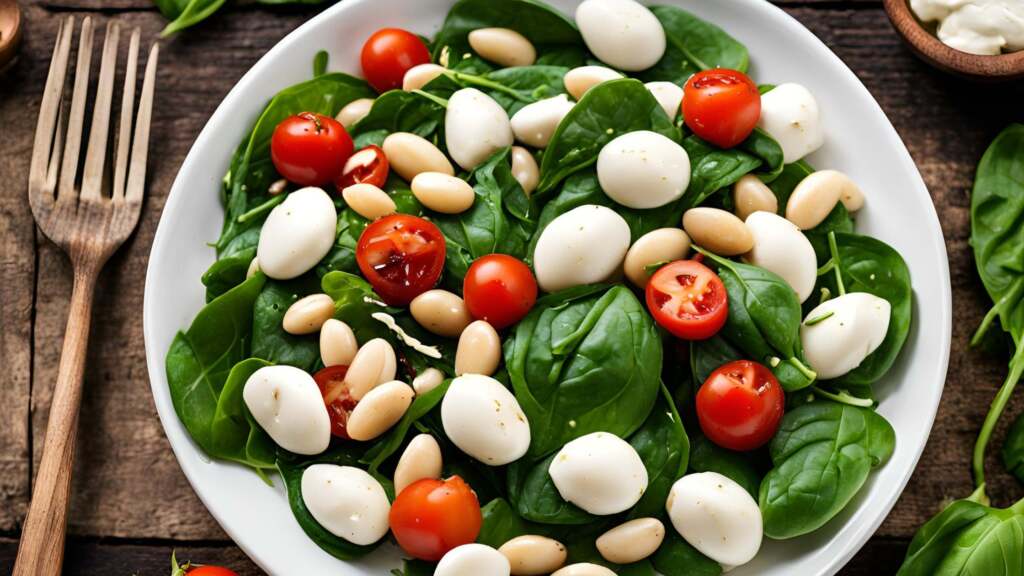 No Cook White Bean & Spinach Caprese Salad: A Quick, Healthy Twist on a Classic