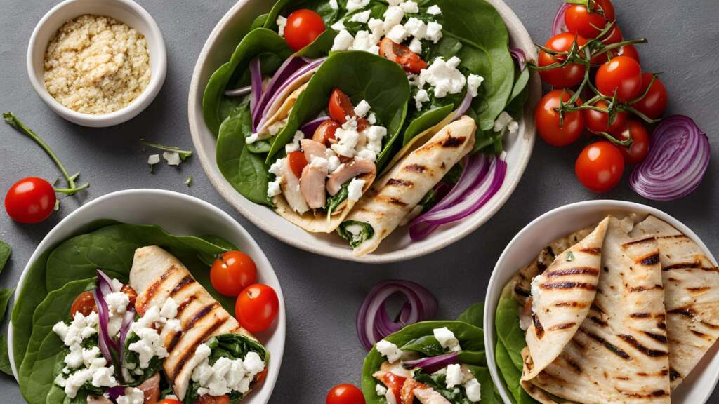 Chicken, Spinach & Feta WrapsA Healthy, Flavorful, and Quick Meal Idea!